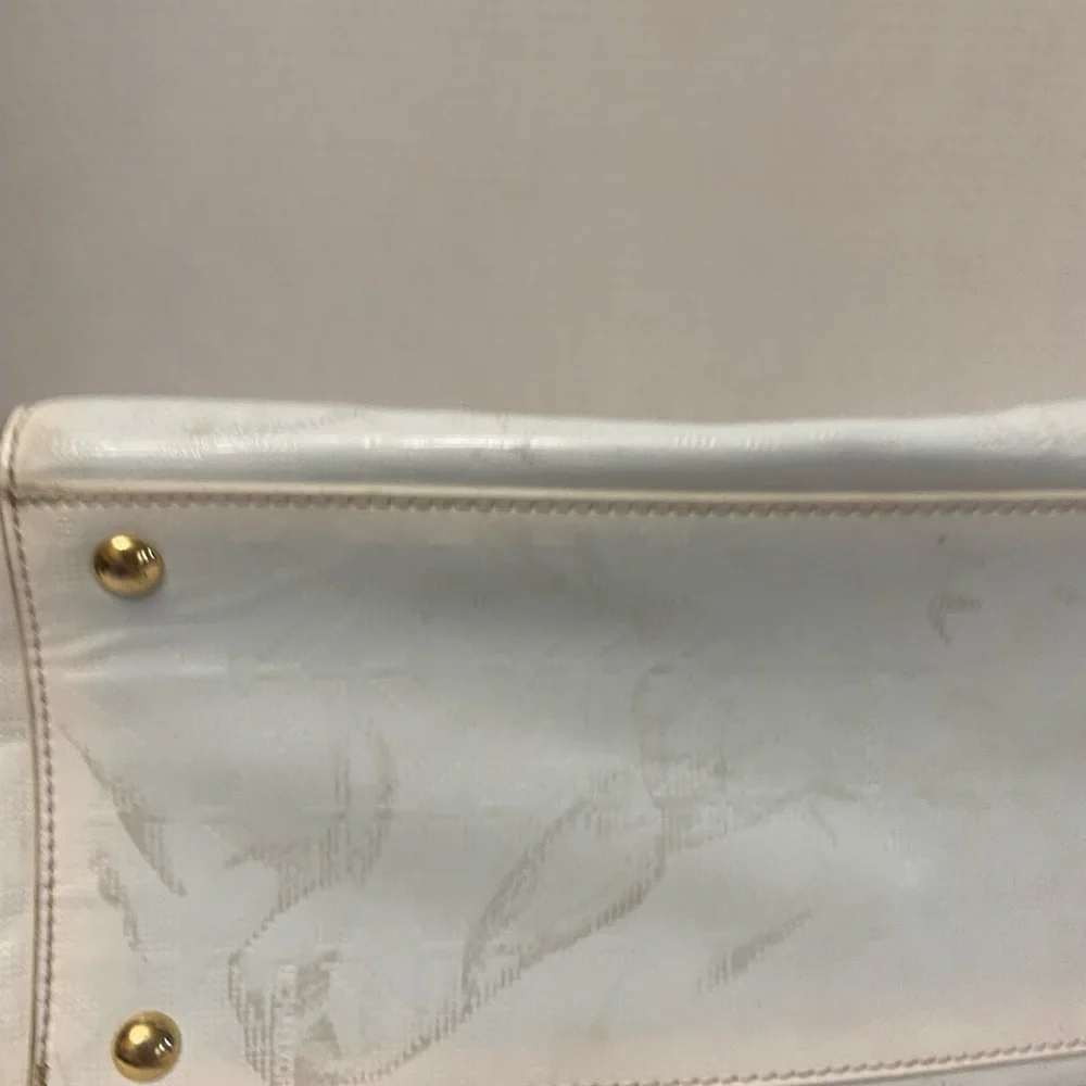 Michael Kors White and Tan Satchel